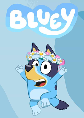 Bluey Character with Flower Crown