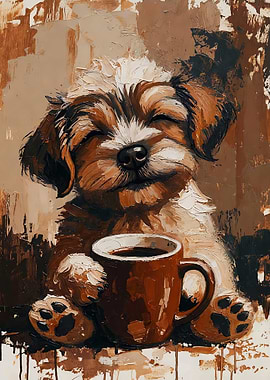 Puppy with Coffee