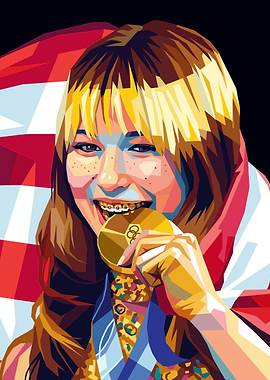 Alysa Liu Olympic Gold Medalist with US Flag