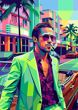 Man in Miami Vice Style