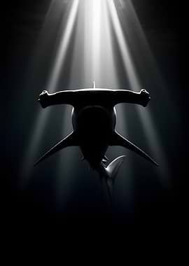 Hammerhead Shark in Spotlight