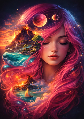 Cosmic Dreamscape Portrait
