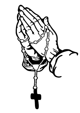 Praying Hands with Rosary Beads