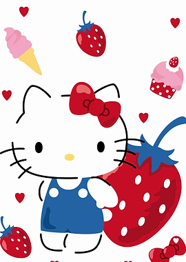 Hello Kitty with Strawberries and Sweets