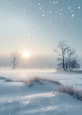 Winter Landscape with Snowfall