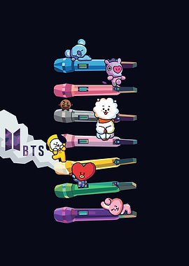 BT21 Characters on Microphones