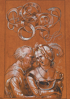 Old Man Whispering to Young Woman