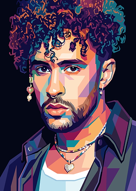 Bad Bunny Pop Art Portrait