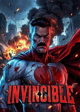 Omni-Man in a City Under Attack