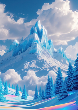 Majestic Ice Mountain Landscape