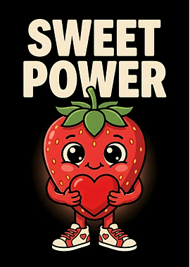 Cute Strawberry Holding a Heart