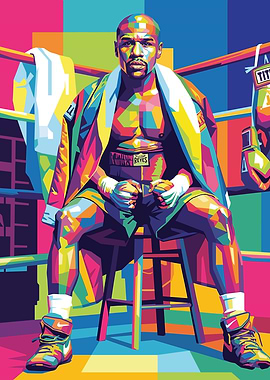 Floyd Mayweather in Boxing Ring Pop Art