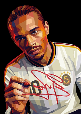 Leroy Sané Pop Art Portrait of a Football Player