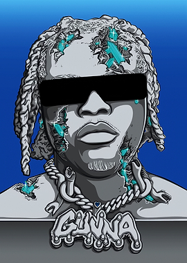 Gunna Portrait with Gemstones