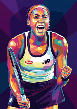 Coco Gauff Pop Art Portrait