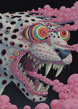 Surreal Leopard with Psychedelic Eyes