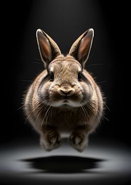 Cute Bunny Mid-Air