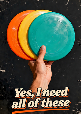 Hand Holding Three Colorful Frisbees