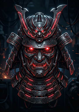 Cyberpunk Samurai Helmet