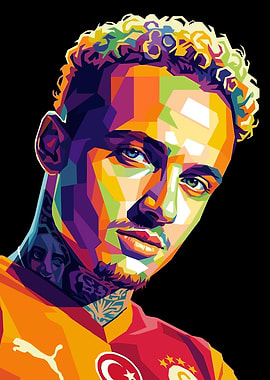 Noa Lang Colorful Portrait of a Soccer Player