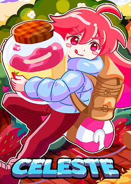 Celeste Character with Strawberry Jam Jar