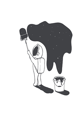 Astronaut painting the night sky