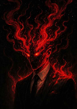 Fiery Figure in a Suit