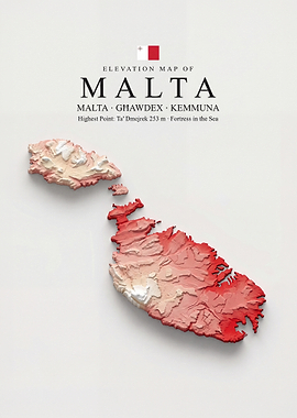 Elevation Map of Malta