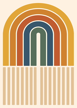 Retro Rainbow Arch with Stripes