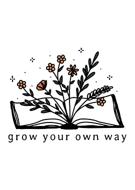 Book with Flowers and Inspirational Text