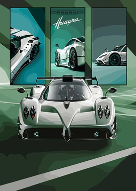 Pagani Huayra Triptych Poster