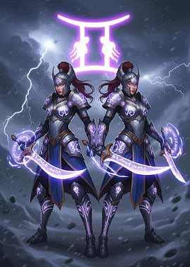 Gemini Warriors with Magical Swords