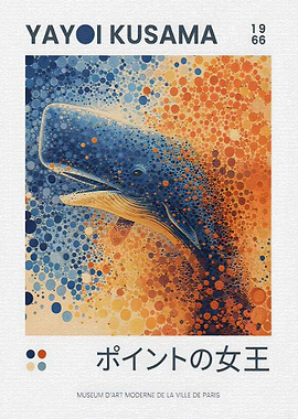 Yayoi Kusama Whale Art Poster