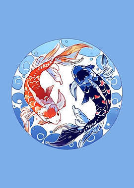 Yin Yang Koi Fish Art