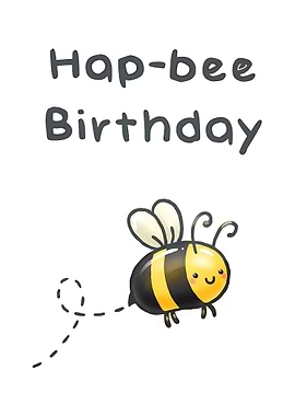 Happy Bee Birthday Card