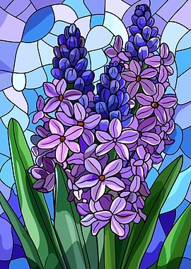 Stained Glass Hyacinths