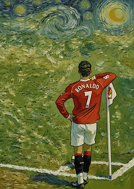 Ronaldo in Starry Night Style