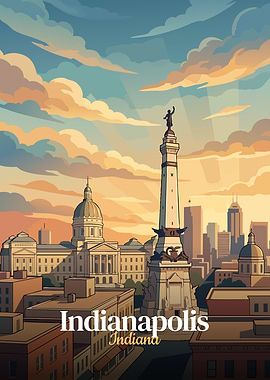 Indianapolis Indiana Skyline