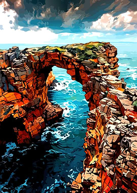 Coastal Arch Rock Formation