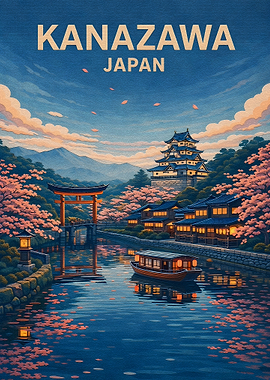 Kanazawa Japan Travel Poster
