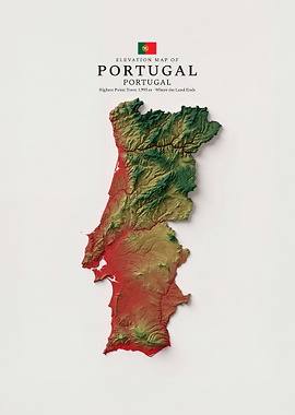 Elevation Map of Portugal