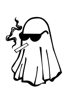Ghost Smoking with Sunglasses