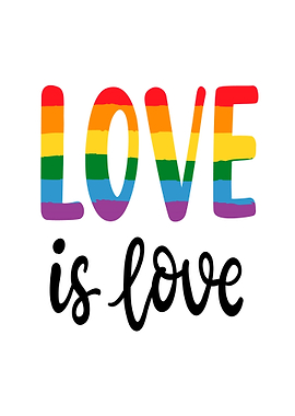 Love is Love Rainbow Text