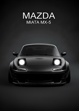black sport Mazda Miata MX-5 poster