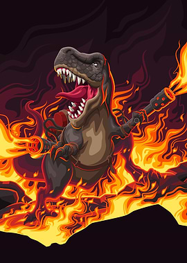 Tyrannosaurus Rex with Flamethrowers