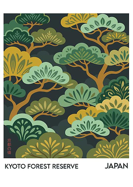 Kyoto Forest Reserve Japan Poster