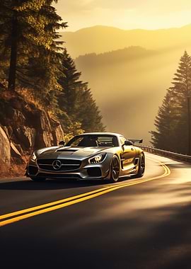 Mercedes AMG GT on a road