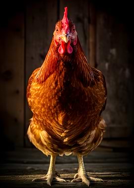 Close-up of a brown hen