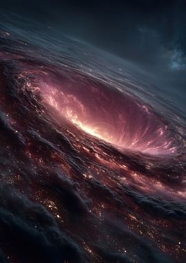 Cosmic Vortex with Glowing Nebula