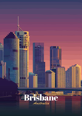 Brisbane Cityscape at Sunset